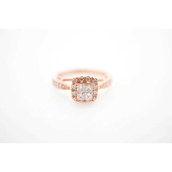 Vintage Estate Sale Diamond Rose Gold Ring Size 6.75 14k VS2 G 0.65 TCW